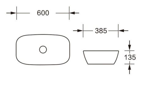 Раковина из сантехнического фарфора Cerutti SPA CR0063 60х40 накладная цвет белый без отверстий под смеситель - фото 5