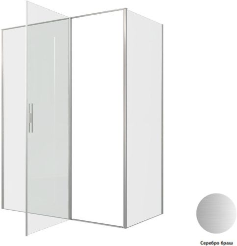 Душевой уголок Allen Brau Priority 3.31038.BA + 3.31041.BA 160х80 стекло прозрачное профиль серебро без поддона - фото 4