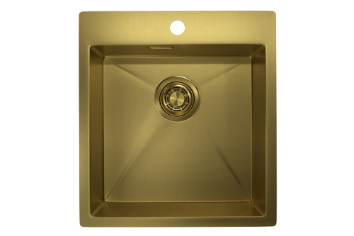 Кухонная мойка Granula 4600, ЗОЛОТО САТИН 45х50 цвет золото поверхность матовая - фото 2