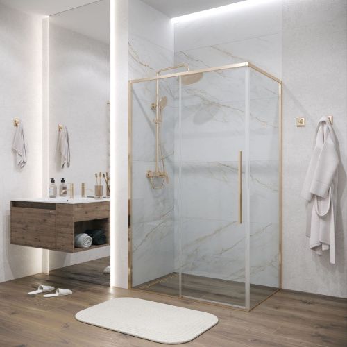 Душевая перегородка Grossman Galaxy 200.K33.01.80.32.00 80х195 стекло прозрачное профиль золото - фото 3