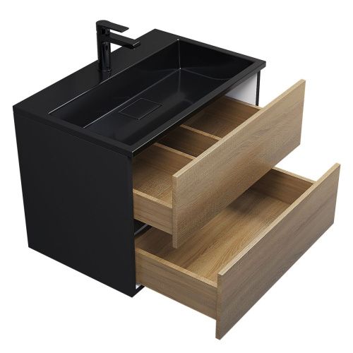 Раковина из искусственного камня Uperwood Barsa 3939193462 70х50 полувстраиваемая цвет черный - фото 4