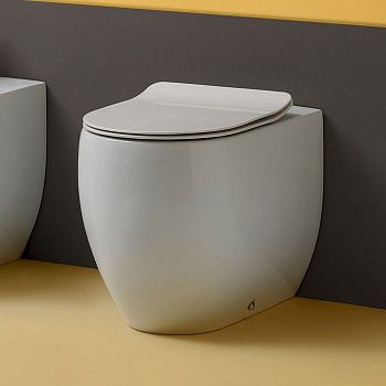 Чаша унитаза приставная Kerasan Flo 311801 цвет белый без сиденья каскадный смыв