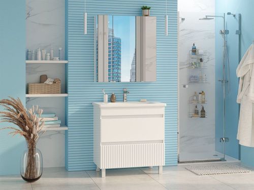 Тумба под раковину Misty Мира П-Мир-01080-012Я 80х40 напольная цвет белый - фото 5