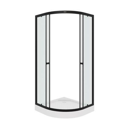Душевой уголок Parly ZE911B 90х90 стекло прозрачное профиль черный с поддоном