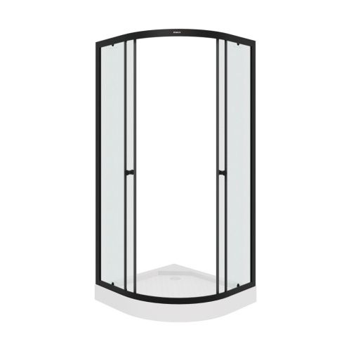 Душевой уголок Parly ZE911B 90х90 стекло прозрачное профиль черный с поддоном - фото 3