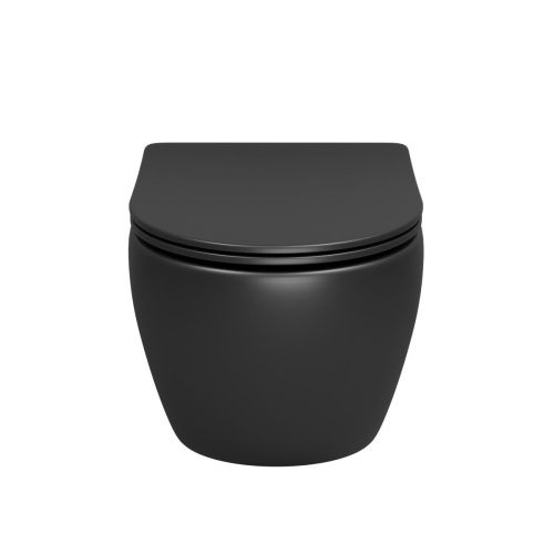 Унитаз подвесной Grossman Торнадо GR-4457BMSQ черный с сиденьем микролифт безободковый смыв торнадо - фото 2