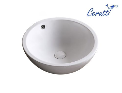 Раковина из сантехнического фарфора Cerutti SPA CR1001 50х50 накладная цвет белый без отверстий под смеситель - фото 2