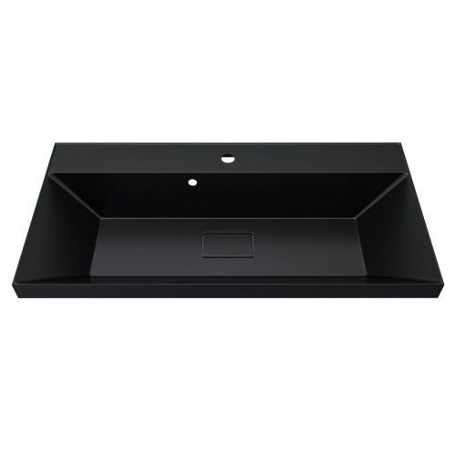 Раковина из искусственного камня Uperwood Classic New RClassicNew90bg 90х50 полувстраиваемая цвет черный - фото 5