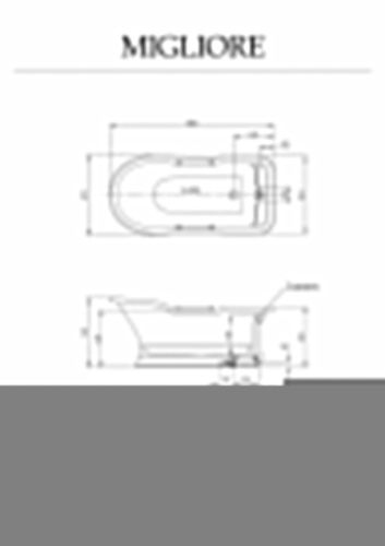 Ванна из искусственного камня Migliore IMPERO PODIUM 25809 180х85 отдельностоящая прямоугольная - фото 2