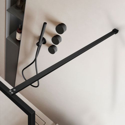 Душевая перегородка Vincea Walk in HP Art VSW-1HP900FLB 90х200 стекло рифленое профиль черный - фото 3