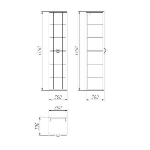 Шкаф-пенал Grossman Норма 303012 30х130 подвесной цвет белый - фото 4