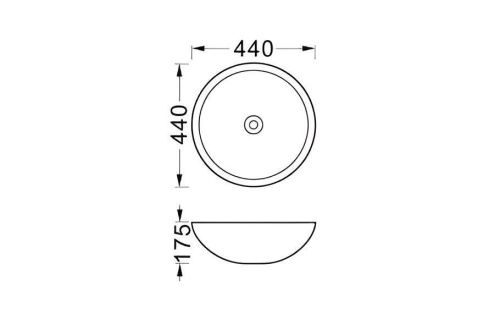 Раковина из сантехнического фарфора Aquatek AQ5354-MB 40х40 накладная цвет черный без отверстий под смеситель - фото 5