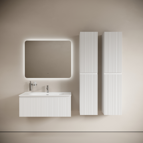 Тумба под раковину Sancos CODE CD100W 100х50 подвесная цвет белый - фото 4