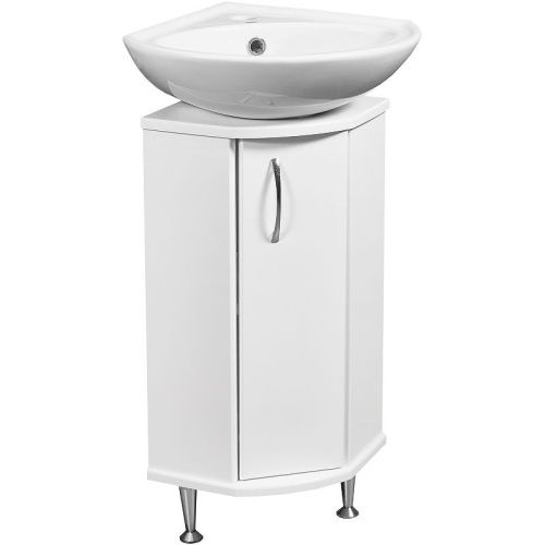 Тумба под раковину Stella Polar Концепт угловой SP-00000156 30х30 напольная цвет белый - фото 2