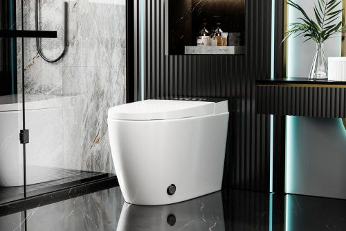 Унитаз приставной Abber Bequem AC1116S белый с сиденьем микролифт импульсный смыв - фото 3