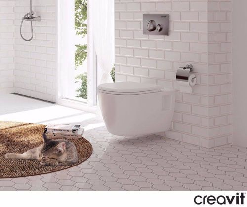 Чаша унитаза подвесная Creavit Patera TP328.001Z0 цвет белый без сиденья душевой смыв - фото 3