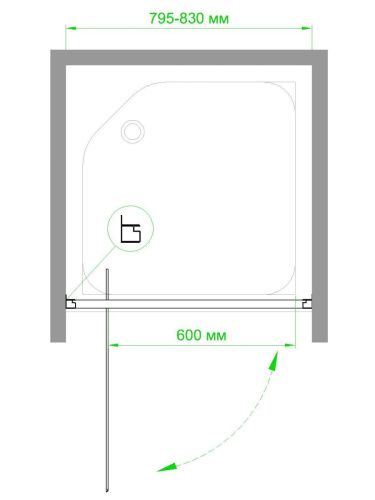 Душевая дверь Royal Bath HV RB80HV-C-CH 80х185 стекло рифленое профиль хром - фото 3