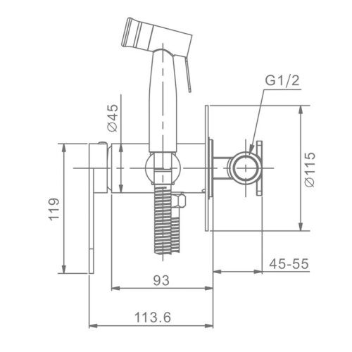 Гигиенический душ со смесителем Raglo R10 R10.52.09 серый - фото 2