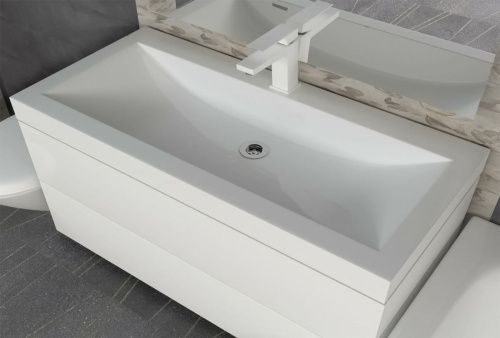 Раковина мебельная из искусственного камня Marko Флай 90 5204900 90х50 накладная цвет белый - фото 2