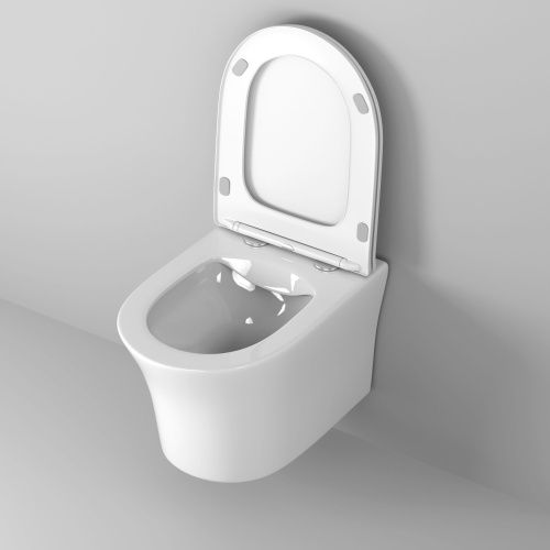 Унитаз подвесной Grossman Style GR-4475S белый с сиденьем микролифт безободковый каскадный смыв - фото 4