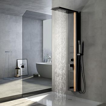 Душевая панель Cerutti SPA CT10400 настенная цвет черный