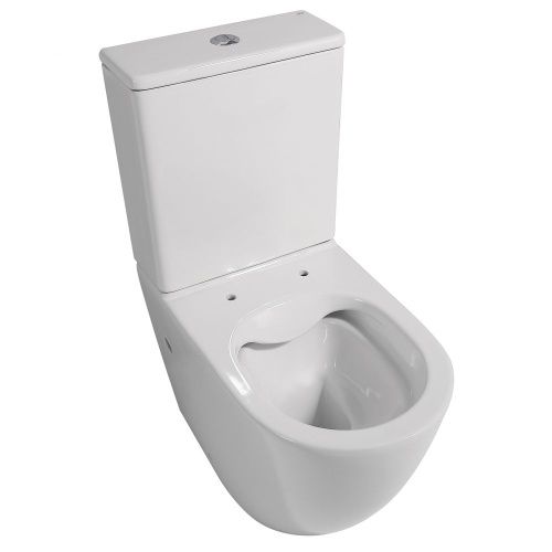 Унитаз напольный с бачком Abber Bequem AC1110 белый с сиденьем безободковый каскадный смыв - фото 4