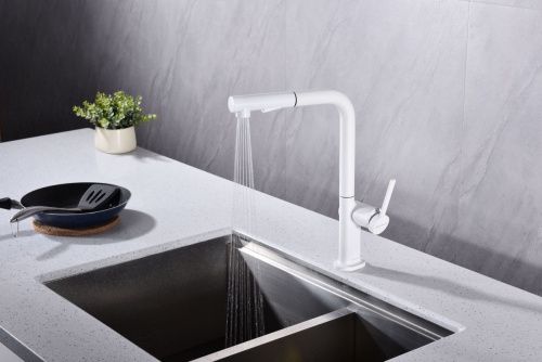 Смеситель для кухни Paulmark NEO Ne214419-WH на мойку белый - фото 4