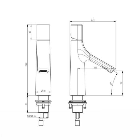 Смеситель Wonzon & Woghand The one WW-H010-MB на раковину черный