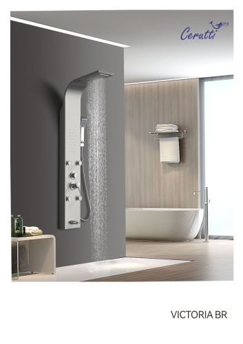 Душевая панель Cerutti SPA CT9980 настенная цвет нержавеющая сталь