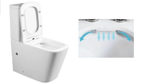 Унитаз напольный с бачком Cerutti SPA CT10314 белый с сиденьем микролифт безободковый каскадный смыв - фото 3