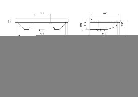 Раковина из сантехнического фарфора Santek Миранда WH302251 80х50 накладная цвет белый