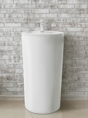 Раковина из сантехнического фаянса WeltWasser WW SK 10000005491 50 см напольная цвет белый 1 отверстие под смеситель - фото 4