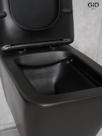 Унитаз подвесной Gid Cuadrado 62225Y черный с сиденьем микролифт безободковый