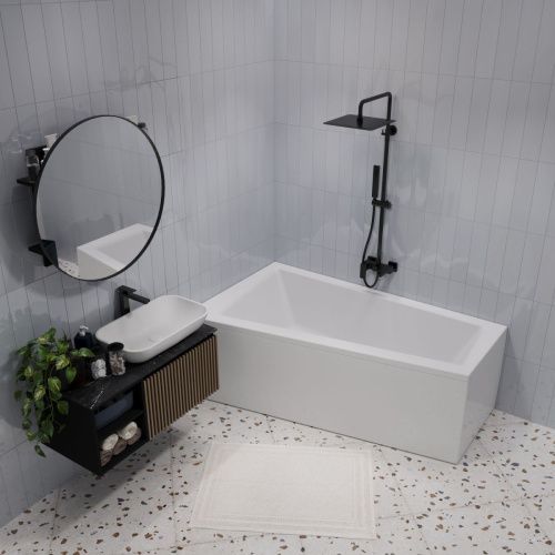 Ванна акриловая 1MarKa THOMAS 01том1710л 170х100 пристенная асимметричная без каркаса - фото 4