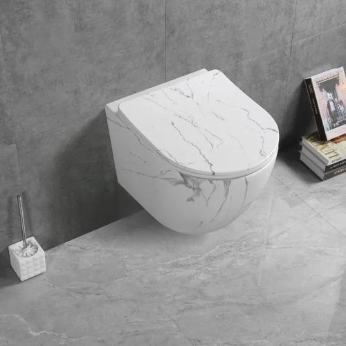 Унитаз подвесной Cerutti SPA CT9532 черный с сиденьем микролифт безободковый смыв торнадо - фото 2