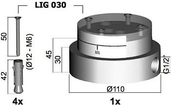 База для установки напольного смесителя Paffoni Light LIG030