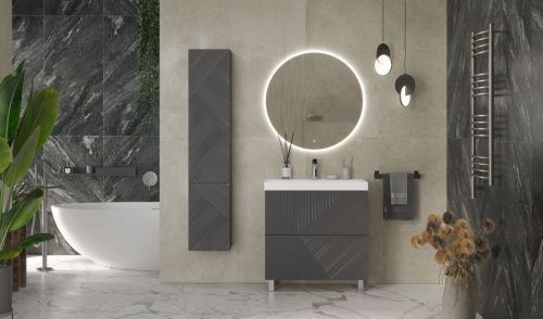 Шкаф-пенал Velvex EDGE pp.EDG.35 графит 40х20 подвесной цвет серый - фото 2