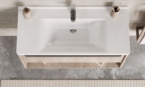 Раковина из сантехнического фарфора Santek Миранда WH302249 100х50 накладная цвет белый - фото 5