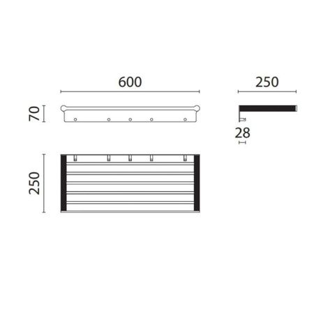 Полка в ванную комнату Oasis Defile 0DFL00400702060CR (0AGD007CR)