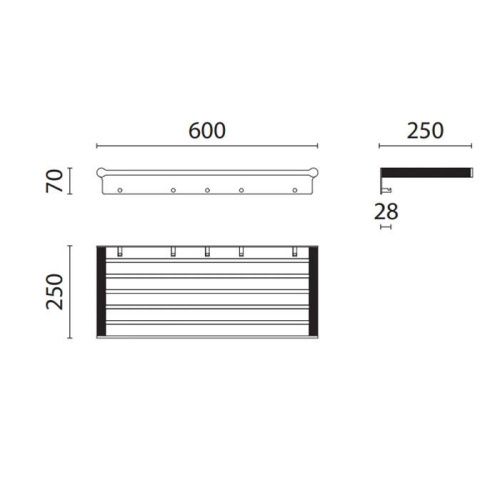 Полка в ванную комнату Oasis Defile 0DFL00400702060CR (0AGD007CR) - фото 2