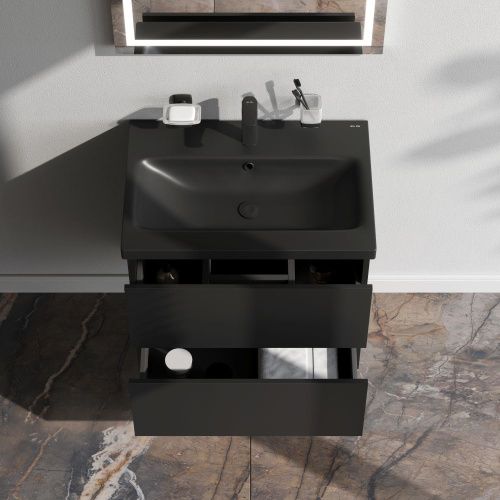 Тумба под раковину Am.Pm Gem M90FHX06022BM 60х40 подвесная цвет черный - фото 3