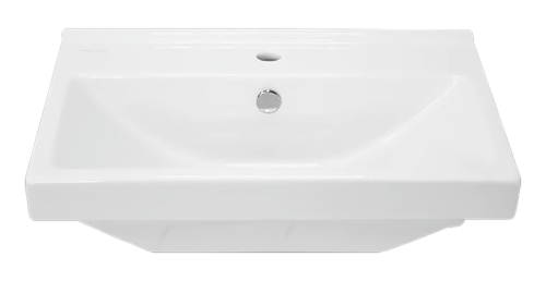 Раковина мебельная из сантехнического фарфора Sanita Luxe Fest 60 FST60SLWB01 60х40 накладная цвет белый 1 отверстие под смеситель - фото 2