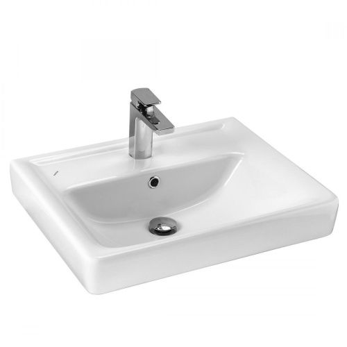 Раковина керамическая Onika Тигода 1WH302082 60х50 накладная цвет белый 1 отверстие под смеситель - фото 2