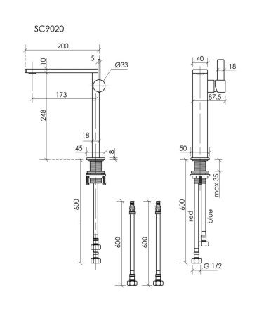Смеситель Sancos Linn SC9020CH на раковину хром