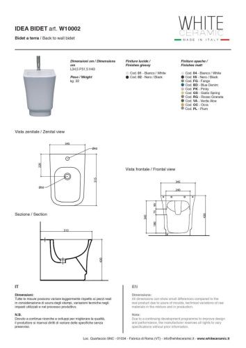 Биде напольное White Ceramic Idea W1000201 цвет белый - фото 2