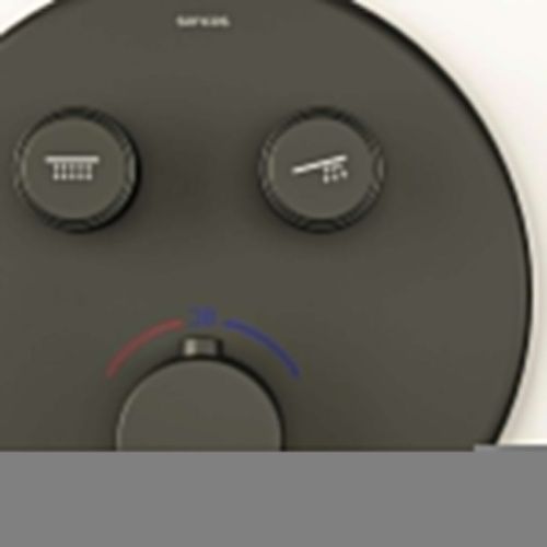 Душевая система Sancos Space SC3006MB встраиваемая в стену цвет черный с термостатом - фото 4