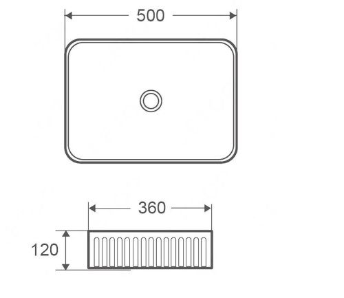 Раковина из сантехнического фарфора Sintesi SIN-LVB-APP-418 50х40 накладная цвет белый без отверстий под смеситель - фото 3