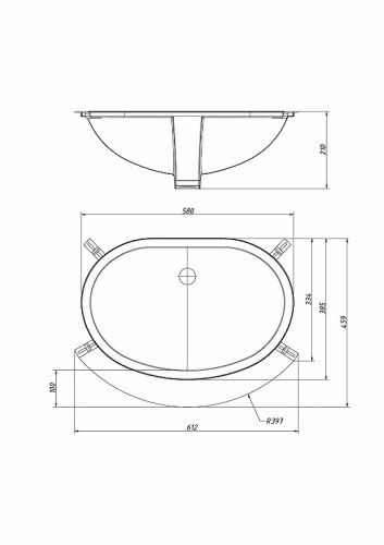 Раковина Migliore 29899 60х40 встраиваемая цвет белый - фото 2