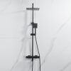 Душевая стойка Shevanik S3096H настенная цвет черный с термостатом