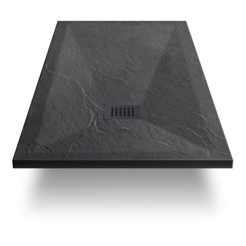 Душевой поддон из искусственного камня Vincea H30 VST-4SR9016A 160х90 черный - фото 3